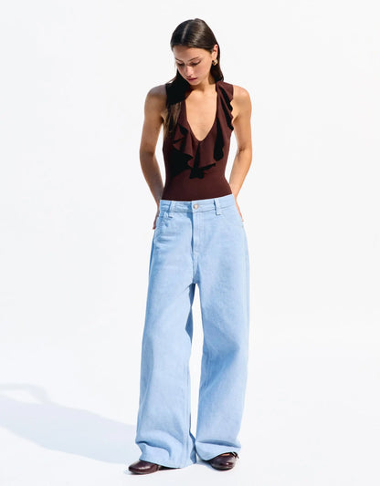 Strappy draped bodysuit