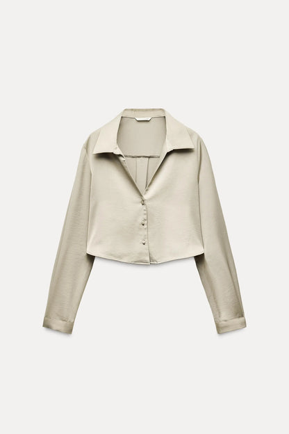 Satin Crop Shirt