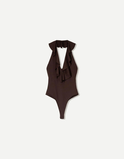 Strappy draped bodysuit