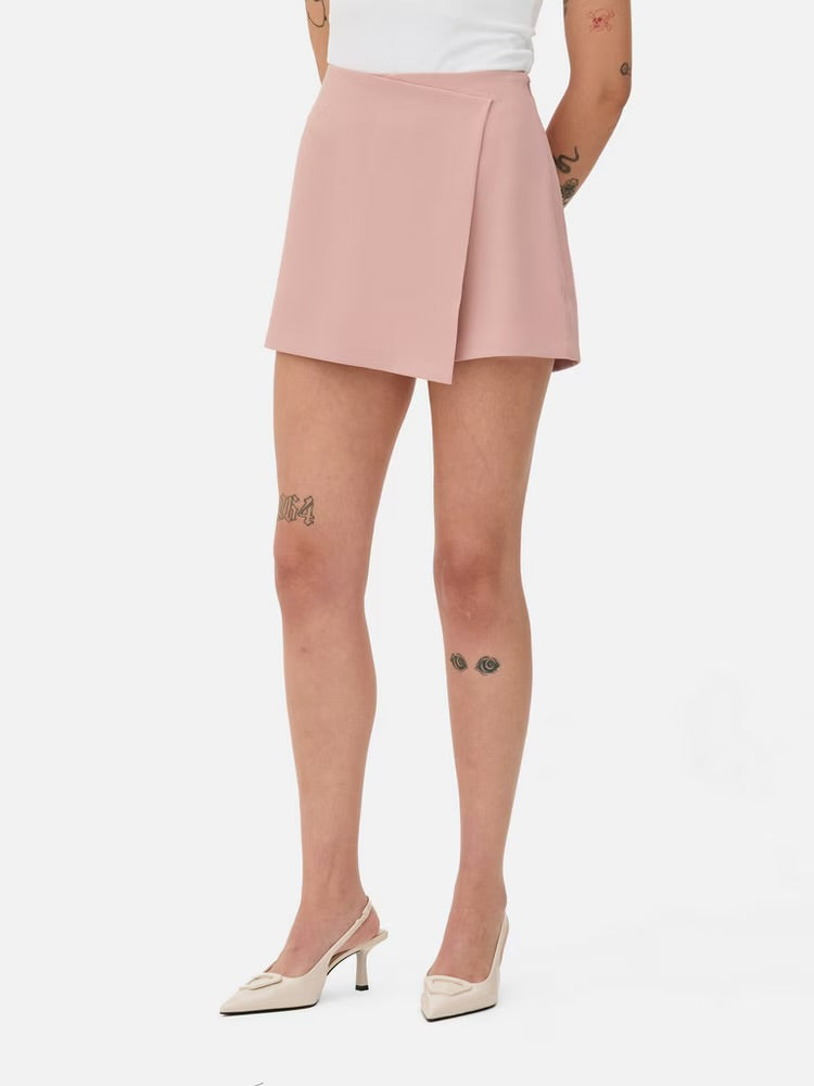 Asymmetric Wrap Skort