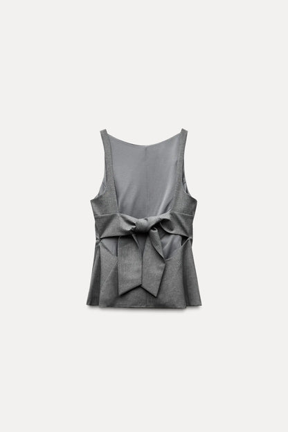 Peplum Tie Top